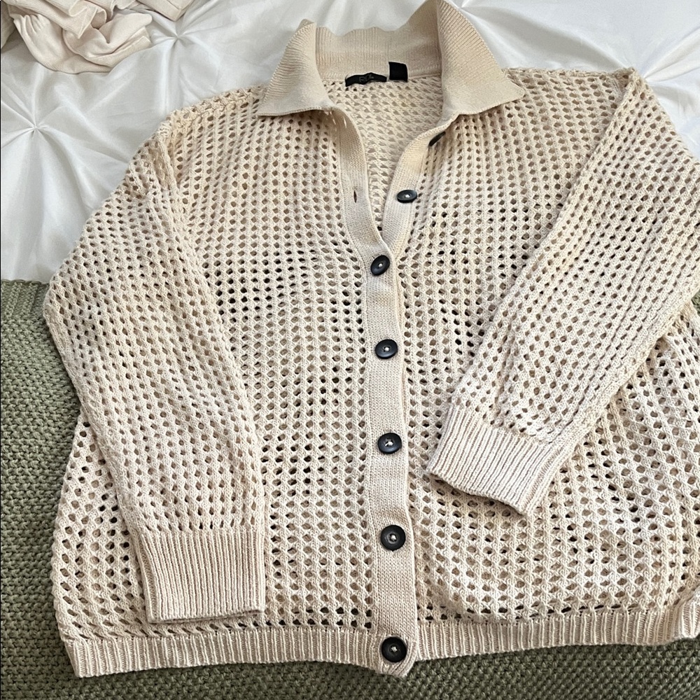 RDI Beige Open-Knit Cardigan